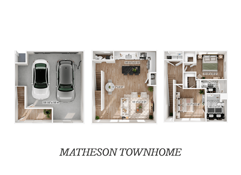 Floor plan for 2 beds, 2.5 baths, 1344 sqft